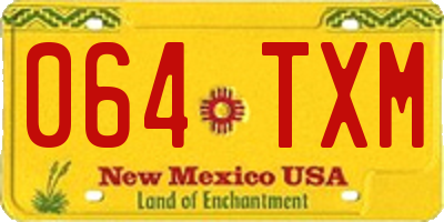 NM license plate 064TXM