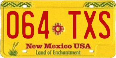 NM license plate 064TXS