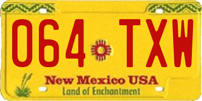 NM license plate 064TXW