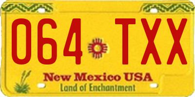 NM license plate 064TXX