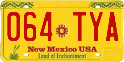 NM license plate 064TYA