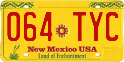 NM license plate 064TYC
