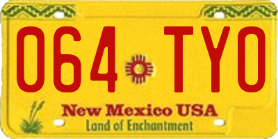 NM license plate 064TYO