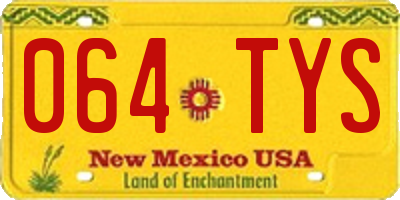 NM license plate 064TYS
