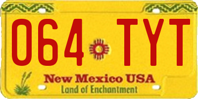 NM license plate 064TYT