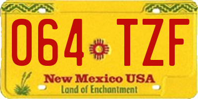 NM license plate 064TZF