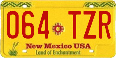 NM license plate 064TZR