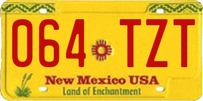 NM license plate 064TZT