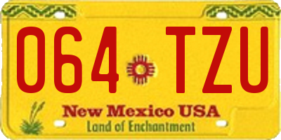 NM license plate 064TZU