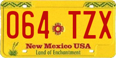 NM license plate 064TZX