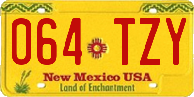 NM license plate 064TZY