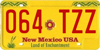 NM license plate 064TZZ