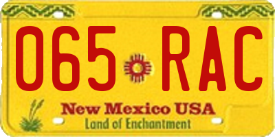 NM license plate 065RAC