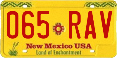 NM license plate 065RAV