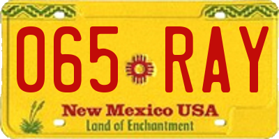 NM license plate 065RAY