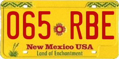 NM license plate 065RBE