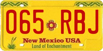 NM license plate 065RBJ