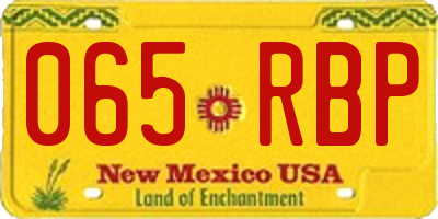 NM license plate 065RBP