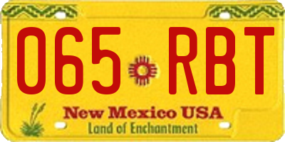 NM license plate 065RBT