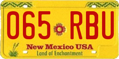NM license plate 065RBU