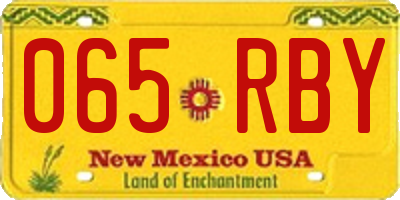 NM license plate 065RBY