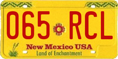 NM license plate 065RCL