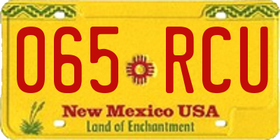 NM license plate 065RCU