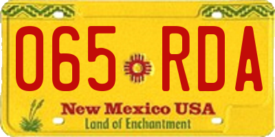 NM license plate 065RDA