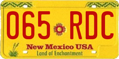 NM license plate 065RDC