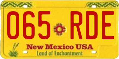 NM license plate 065RDE