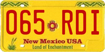 NM license plate 065RDI
