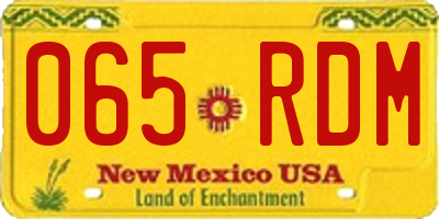 NM license plate 065RDM