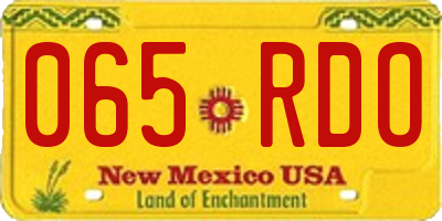 NM license plate 065RDO