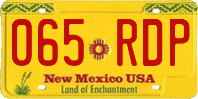NM license plate 065RDP