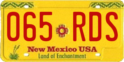 NM license plate 065RDS