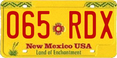 NM license plate 065RDX