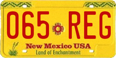 NM license plate 065REG