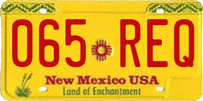 NM license plate 065REQ