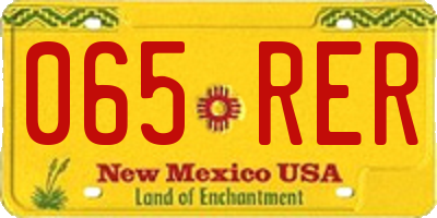 NM license plate 065RER