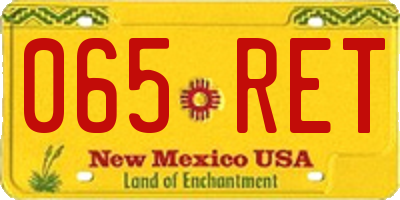 NM license plate 065RET