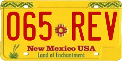 NM license plate 065REV