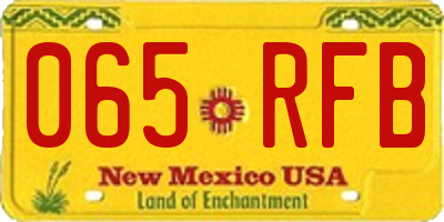 NM license plate 065RFB