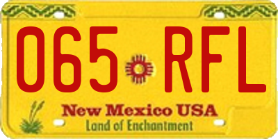 NM license plate 065RFL