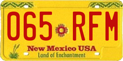NM license plate 065RFM