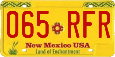 NM license plate 065RFR