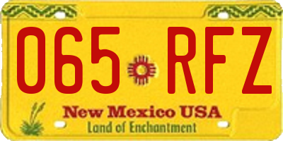 NM license plate 065RFZ