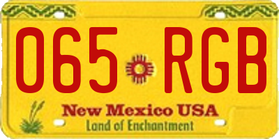 NM license plate 065RGB