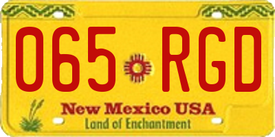 NM license plate 065RGD