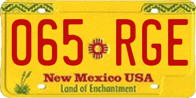 NM license plate 065RGE