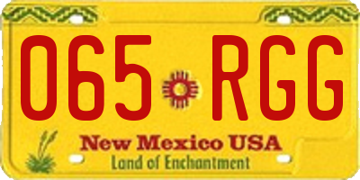 NM license plate 065RGG